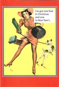 Open Christmas Greeting Card Merry Happy Funny Rude Humour Humorous Sexy Joke - Picture 1 of 4