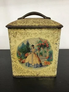 VINTAGE Tea Biscuit Tin - Crinoline Lady - Picture 1 of 7