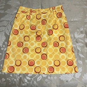 Talbots Skirt Womens 8 Orange Red Geometric Straight Knee Length Pockets - Picture 1 of 4