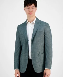Calvin Klein Mens Slim fit Sport Coat Blazer 40 R Green Solid Stretch - Picture 1 of 5