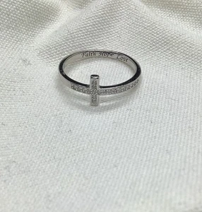 Silver S925 Christian Cross Ring Faith Hope Love Catholic Jewelry Womens Gift R - Picture 1 of 7