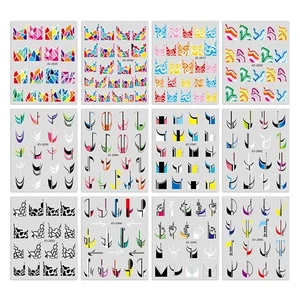 12pcsFrench Line Nail Sticker Wavy Stripe Line Self Adhesive Nail Art French Tip - Picture 1 of 8