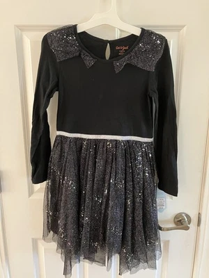 Girls' Cat & Jack Knit Long Sleeve Tulle Dress Black Sparkly  Size L(10-12) NWT! - Image 1 of 4