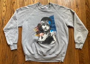 Vintage Les Miserables Sweatshirt Size XL (fits Large) Gray 80s 1986 Anvil USA - Picture 1 of 9