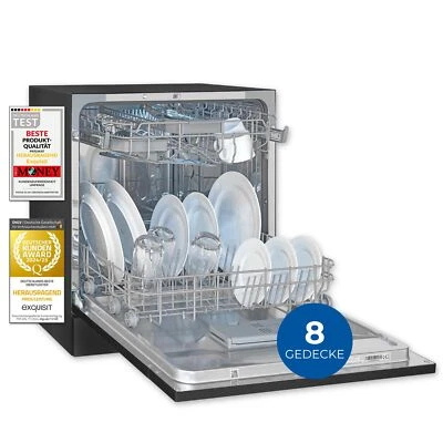 Exquisit Tischgeschirrspüler, 55cm breit, klein, ECO-Modus, GSP5508-030D schwarz - Bild 1 von 4
