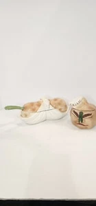 Vtg Royal Sealy Baked Potato & Stinky Garlic Figural Jar Keeper Set PLEASE NOTE  - Picture 1 of 17