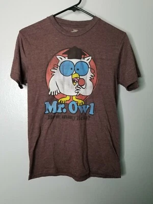 Camiseta Para Hombre S SAVVY Marrón “Mr Owl, How Many Licks Does It Take” Tootsie Pop  Foto 1 de 3