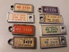 Vtg 1960s 70s Illinois Mini License Plate Keychain Tag Lincoln Veterans Novelty