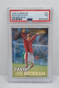 David Beckham RC 1996-97 Merlin’s Premier Gold #92 Man Utd PSA NM 7 - Bild 1 von 2