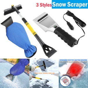 Ice Scraper with Brush for Car Windshield Snow Removal Frost Telescoping Broom - Picture 1 of 49