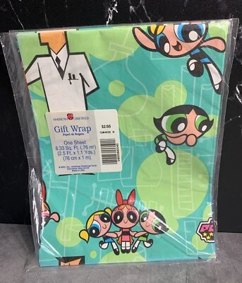 Vintage The Powerpuff Girls - Gift Wrap Wrapping Paper - American Greetings - Image 1 of 4