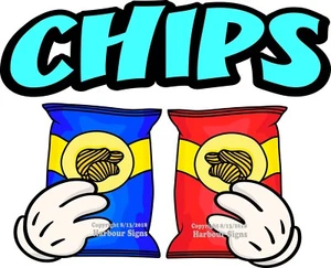 Calcomanía de vinilo de concesión para camión de comida con chips (elige tu talla) M - Imagen 1 de 4