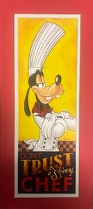 Don't Trust a Skinny Chef By Tim Rogerson 15 x 5 Matted Lithograph Print Goofy - Picture 1 of 1