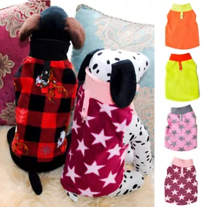 Pet Dog Cat Warm Fleece Vest Clothes Coat Puppy T Shirt Sweater Winter Apparel - Picture 1 of 17