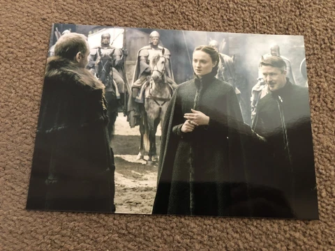 SOPHIE TURNER & AIDAN GILLEN (GAME OF THRONES) UNSIGNED PHOTO- 7x5” Cover