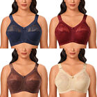 Women's Full Coverage Bra Wirefree Non-Padded Lace Plus Size Minmiser Bralette