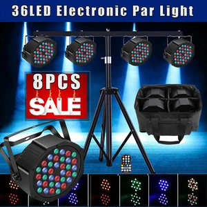 8x RGBW Par Wiederaufladbar 36 LED Par Strahler DMX DJ Show Partylicht / Tasche - Bild 1 von 34