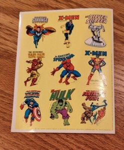 Vtg 1983 Marvel Comics Sticker (1) Sheet Hulk X Men Captain America Iron Man