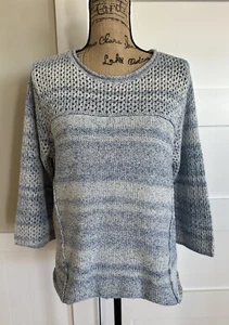 Habitat Clothes To Live In Damen S 3/4 Arm Pullover Strickpullover Oberteil Blau - Bild 1 von 7