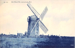 1907 Old Wind Mill Jamestown RI post card - Bild 1 von 2