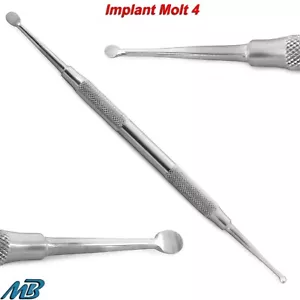 Dental Periosteal Elevator Molt #4 Bone Curette Double Ended Implant Surgical CE - Picture 1 of 5
