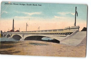 Postcard Jefferson Street Bridge South Bend IN American Trust Co. 1910s - Picture 1 of 2