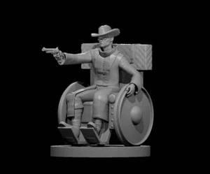 Menschlicher männlicher Revolverheld im Rollstuhl - DND - Pathfinder - Dungeons & Dragons - RP - Bild 1 von 1