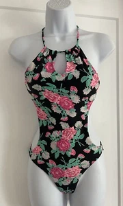 Monokini donna MAR by Vix nero floreale collo alto taglia XS - Foto 1 di 8