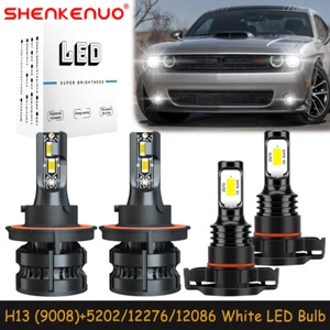 For Dodge Challenger 2011-2014 LED Headlights Bulbs High Low Beam Fog Light Z8 - Foto 1 di 20