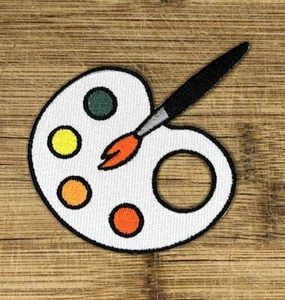 Parche de aplique colorido planchado paleta de pintura de artista de 3,5 pulgadas - Imagen 1 de 3