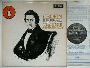 ASHKENAZY PLAYS CHOPIN FOUR BALLADES & TROIS NOUVELLES ETUDES DECCA SXL 6143 - Picture 1 of 3