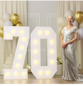 4 Fuß 70 Festzelt Zahlen, große 70 Leuchtzahlen für 70. Geburtstag Deko... - Bild 1 von 13