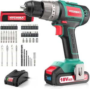 Taladro Atornillador Brushless 18V, HYCHIKA Taladro Percutor, Batería 2.0Ah Con - Imagen 1 de 12