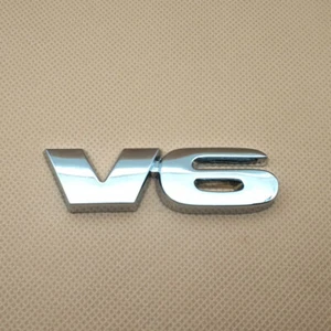 Metal Cromo Motor V6 Logotipo Emblema 3D Pegatina Coche Trasera Camión Automático Insignia 3D Calcomanía - Imagen 1 de 6