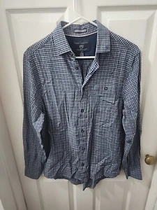 NEW Report Collection Mens Size S Blue Gray Plaid Soft Touch Flannel Shirt - Picture 1 of 6