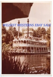 DISNEYLAND '72 Vintage Original STAMPED PRIVATE PHOTO Mark Twain Riverboat RARE - Picture 1 of 3
