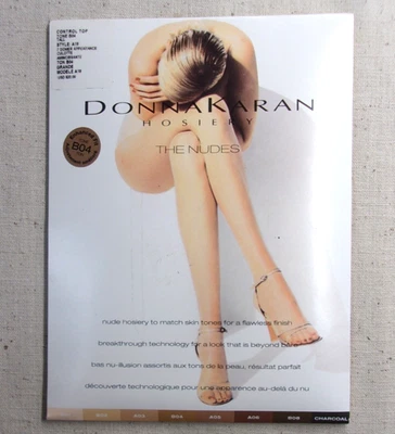 De Colección Donna Karan Medias THE NUDES Control Top Nylon Pantimedias BO4 TALL ~ NOS Foto 1 de 4