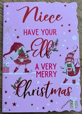 OUT OF THE BLUE Christmas card to a Special Niece lovely words Xmas X7012-6