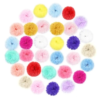32 PCS Faux Fur Scrunchies Fuzzy Hair Ties & Accessories for Women Girls - Image 1 of 4