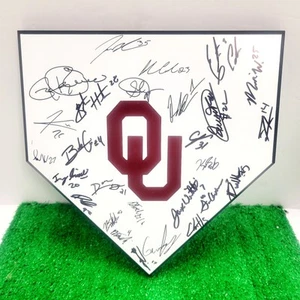 2025 Oklahoma Sooners Team Signed Home Plate Baseball Autographed AAC COA - Picture 1 of 5
