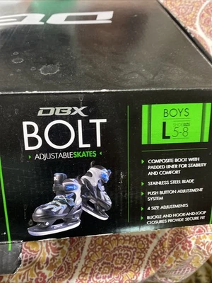 DBX Ice Skates Boys Adjustable Ice Skates -Boys Size L (5-9)  Youth - Imagem 1 de 4