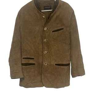 Schneiders Salzburg Men's Size 40 Medium Brown Goat Skin Suede Button Jacket - Picture 1 of 12