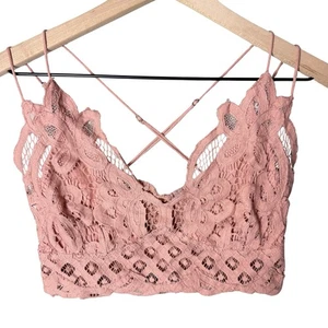 Free People Lace Bralette FP One Adela Light Pink Womens Size L - Picture 1 of 9