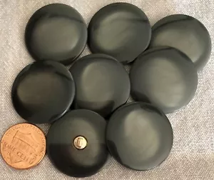 8 Large Shiny Dark Grey Plastic Shank Buttons 1 1/16" 27.5mm # 8909 - Picture 1 of 1