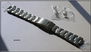 Reloj pulsera de acero inoxidable liso extremo curvo 22 mm, tornillos eslabones para hombre - Imagen 1 de 4
