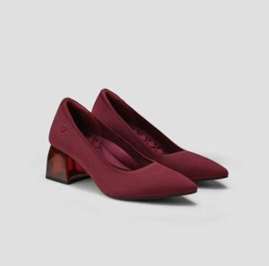 VIVAIA Tacones Bloque Punta Punta (Tacón Bloque Aria) Burdeos - TALLA UK 2.5 (120£) - Imagen 1 de 24