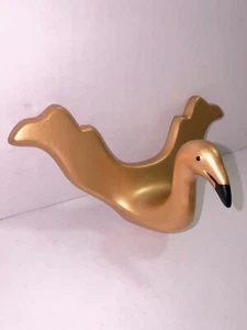 Gold FLYING FLAMINGO Door or Wall HOOK with Screw and Adhesive - Picture 1 of 6