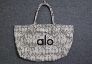Alo Yoga Bag Grey Tie Dye Canvas Super Shopper Tote Travel Gym Bag Duffel - Picture 1 of 6