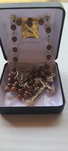 Goldstein Edelstein Rosenkranz Maria Wunderbar Herzstück Italienisch Geschenk Verpackt - Bild 1 von 4