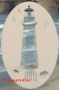 FARO Decalcomania Finestra Vetro Inciso Nuovo Ovale 8x12 Vinile Blocco Decorazione Tropicale - Foto 1 di 12